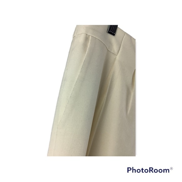 Nili Lotan Cream Wool Pleated Front Ankle Length Pants - Picture 7 of 9
